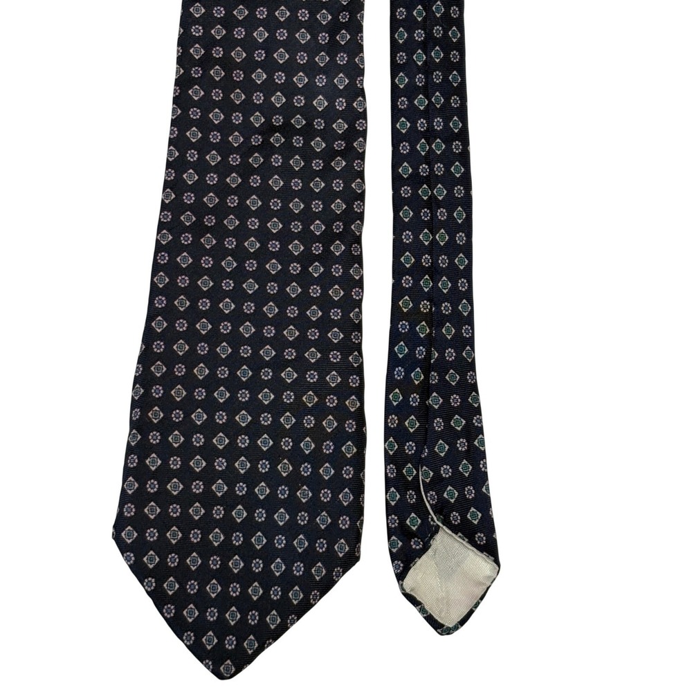 Mark of California Necktie Mens One‎ Size Blue Geometric Medallion Silk Vintage